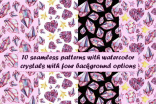 10 Seamless Patterns with Crystals and 10 Seamless Patterns with Watercolor Crystals
