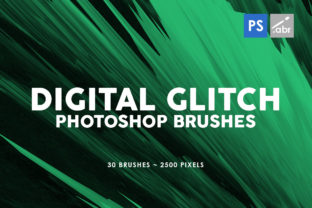 30 Digital Glitch Photoshop Brushes