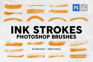 45 Ink Strokes Photoshop Stamp Brushes: Enhancing Creativity with Hand-Painted Texture