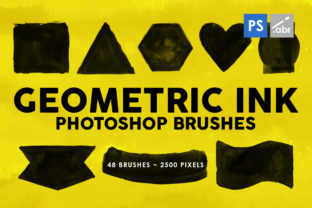 48 Geometric Ink Photoshop Brushes