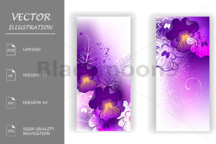 Banner with Bright Violets: A Vibrant Design for Spring Celebrations
