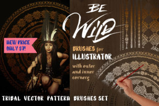 Be Wild Tribal Brushes for Illustrator: Enhancing Vector Art with Authentic Hand-Drawn Style