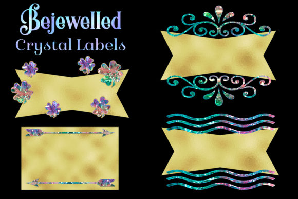 Bejewelled Crystal Labels Clipart for Creative Projects