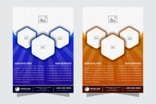 Blue Brown Flyer Light Hexagon: A Modern Design Element for Wildlife Vector Brochures
