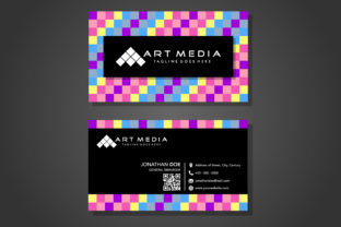 Modern Business Card Design with Square Pattern Business Card 4: A Creative Approach to Corporate Identity