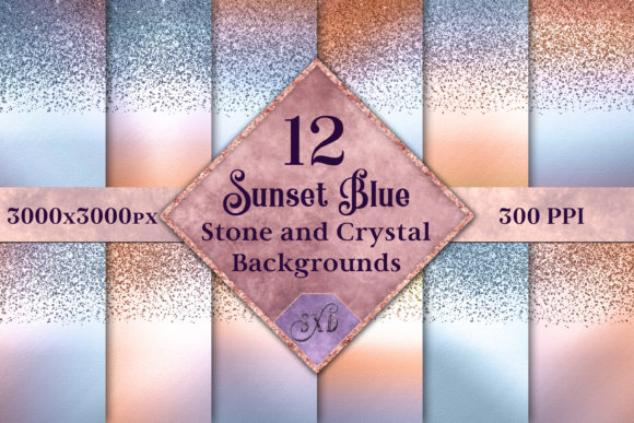 Sunset Blue Stone Crystal Backgrounds: A Modern Design Essential for Creatives and Professionals
