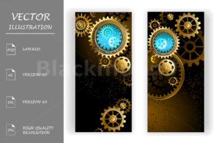 Two Banners with Gears Steampunk: A Fusion of Art and Innovation