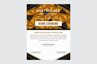 Vertical Certificate Gold Black Polygona: A Modern Design for Elegant Recognition